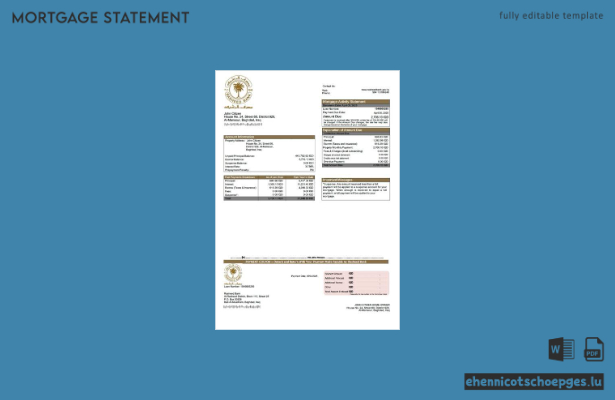 Hypothekenabrechnung der Rasheed Bank im Irak (Word- und PDF-Beispiel)